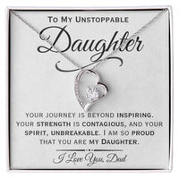 Load image into Gallery viewer, To My Unstoppable Daughter- I Love You- Heart Necklace
