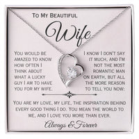 Load image into Gallery viewer, To My Beautiful Wife- My Love, My Life, My Inspiration- Heart Necklace
