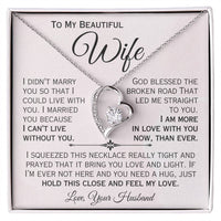 Load image into Gallery viewer, To My Beautiful Wife- I Love You More- Heart Necklace
