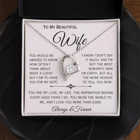 Load image into Gallery viewer, To My Beautiful Wife- My Love, My Life, My Inspiration- Heart Necklace
