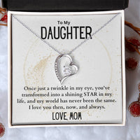 Load image into Gallery viewer, To My Daughter- Shining Star- Heart Necklace
