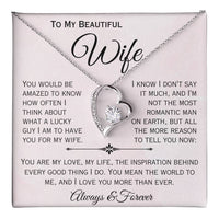 Load image into Gallery viewer, To My Beautiful Wife- My Love, My Life, My Inspiration- Heart Necklace

