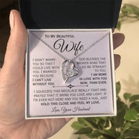 Load image into Gallery viewer, To My Beautiful Wife- I Love You More- Heart Necklace
