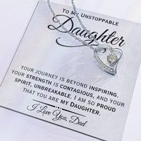 Load image into Gallery viewer, To My Unstoppable Daughter- I Love You- Heart Necklace
