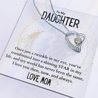 Load image into Gallery viewer, To My Daughter- Shining Star- Heart Necklace
