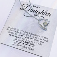 Load image into Gallery viewer, To My Daughter- Sweet Baby Girl- Heart Necklace

