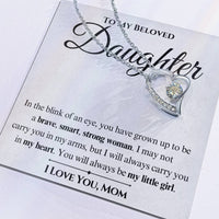Load image into Gallery viewer, To My Beloved Daughter- Brave, Smart, Strong- Love Necklace
