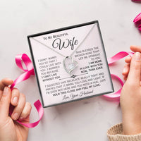 Load image into Gallery viewer, To My Beautiful Wife- I Love You More- Heart Necklace
