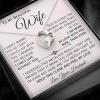 Load image into Gallery viewer, To My Beautiful Wife- I Love You More- Heart Necklace
