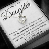 Load image into Gallery viewer, To My Beloved Daughter- Brave, Smart, Strong- Love Necklace
