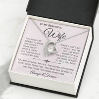 Load image into Gallery viewer, To My Beautiful Wife- My Love, My Life, My Inspiration- Heart Necklace
