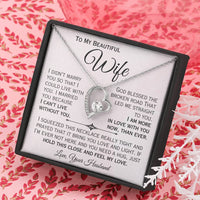 Load image into Gallery viewer, To My Beautiful Wife- I Love You More- Heart Necklace
