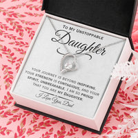 Load image into Gallery viewer, To My Unstoppable Daughter- I Love You- Heart Necklace
