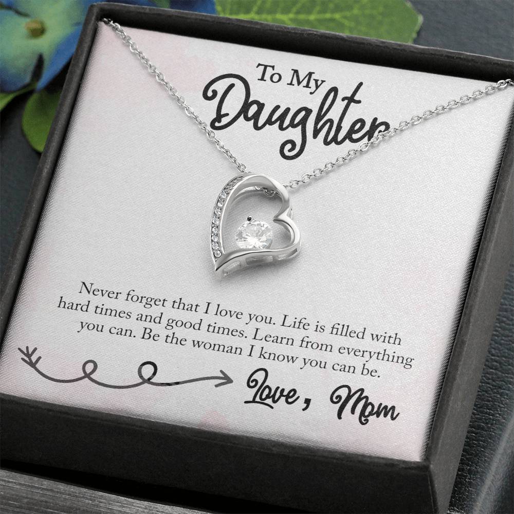 Forever Love Necklace For Daughter with On Demand Message Card