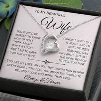 Load image into Gallery viewer, To My Beautiful Wife- My Love, My Life, My Inspiration- Heart Necklace
