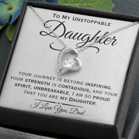 Load image into Gallery viewer, To My Unstoppable Daughter- I Love You- Heart Necklace
