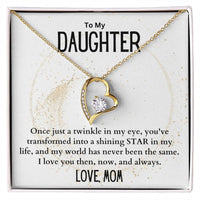 Load image into Gallery viewer, To My Daughter- Shining Star- Heart Necklace
