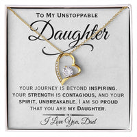 Load image into Gallery viewer, To My Unstoppable Daughter- I Love You- Heart Necklace
