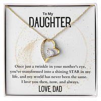 Load image into Gallery viewer, To My Daughter- My Shining Star- Heart Necklace
