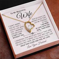 Load image into Gallery viewer, To My Beautiful Wife- I Love You More- Heart Necklace
