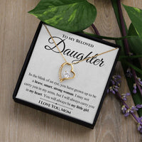 Load image into Gallery viewer, To My Beloved Daughter- Brave, Smart, Strong- Love Necklace
