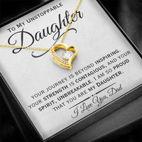 Load image into Gallery viewer, To My Unstoppable Daughter- I Love You- Heart Necklace

