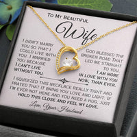 Load image into Gallery viewer, To My Beautiful Wife- I Love You More- Heart Necklace
