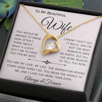 Load image into Gallery viewer, To My Beautiful Wife- My Love, My Life, My Inspiration- Heart Necklace
