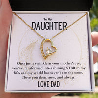 Load image into Gallery viewer, To My Daughter- My Shining Star- Heart Necklace
