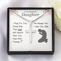 Load image into Gallery viewer, To My Wonderful Daughter-I Love You- Cross Necklace
