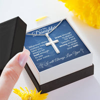Load image into Gallery viewer, To My Daughter- Bold, Brave, Strong- Cross Necklace
