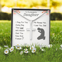 Load image into Gallery viewer, To My Wonderful Daughter-I Love You- Cross Necklace
