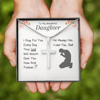 Load image into Gallery viewer, To My Wonderful Daughter-I Love You- Cross Necklace
