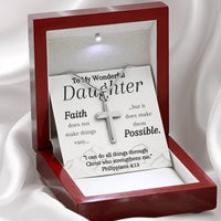 Load image into Gallery viewer, To My Wonderful Daughter- Have Faith- Cross Necklace
