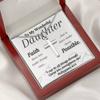 Load image into Gallery viewer, To My Wonderful Daughter- Have Faith- Cross Necklace
