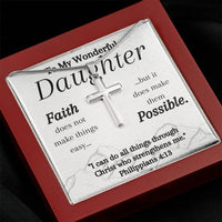 Load image into Gallery viewer, To My Wonderful Daughter- Have Faith- Cross Necklace
