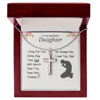 Load image into Gallery viewer, To My Wonderful Daughter-I Love You- Cross Necklace

