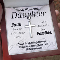 Load image into Gallery viewer, To My Wonderful Daughter- Have Faith- Cross Necklace
