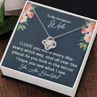 Load image into Gallery viewer, To My Gorgeous Wife- I Love You- Love Knot necklace
