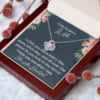 Load image into Gallery viewer, To My Gorgeous Wife- I Love You- Love Knot necklace
