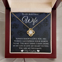 Load image into Gallery viewer, To My Beautiful Wife-You Are My Soulmate-Love Knot Necklace
