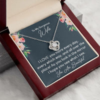 Load image into Gallery viewer, To My Gorgeous Wife- I Love You- Love Knot necklace
