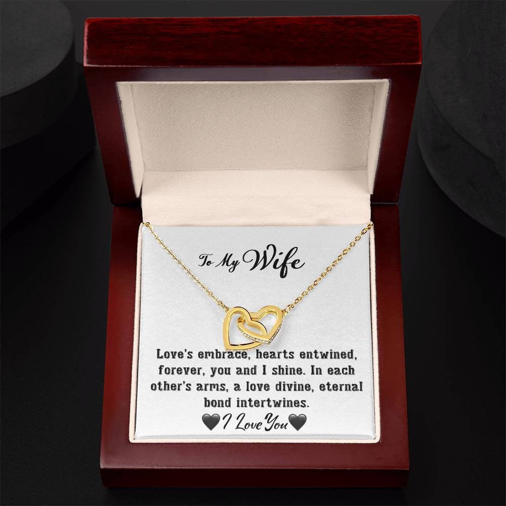 To My Wife- Hearts Entwined- Love Necklace